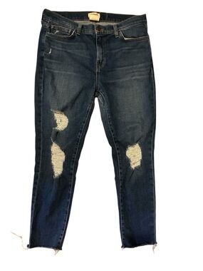 L'AGENCE Dark Blue Distressed Skinny Jeans